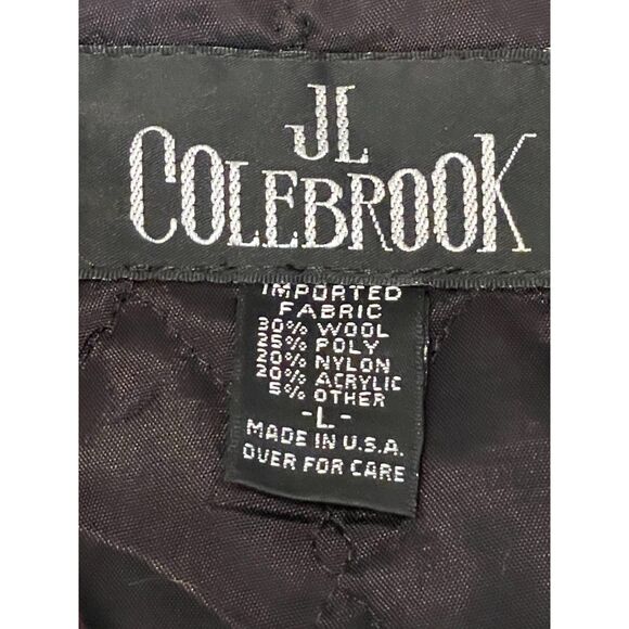 JL Colebrook Women's L Wool Blend Plaid Shirt Jacket Made USA Black Red Green - Picture 4 of 7